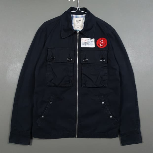 L (100) 리바이스 앵커 와펜 코튼 워크 트러커 자켓 블랙
