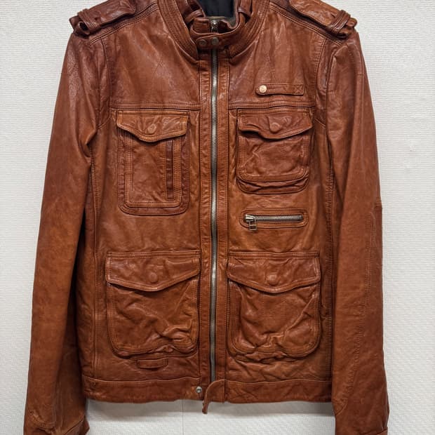 티아이포맨 멀티포켓 양가죽 자켓 M