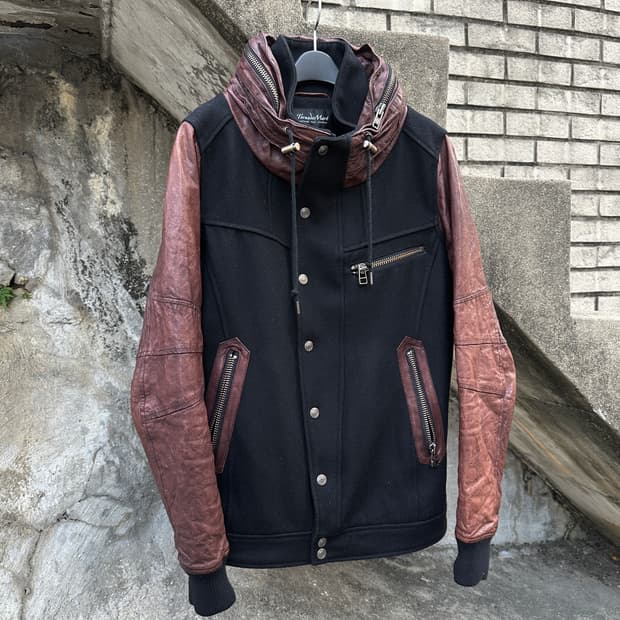 TORNADO MART goat leather 2 way bomber