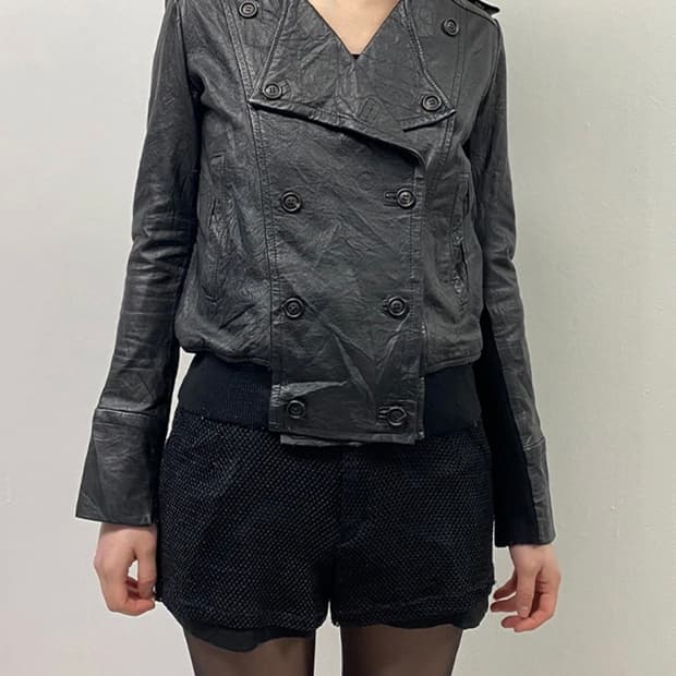 슬림핏 레더자켓