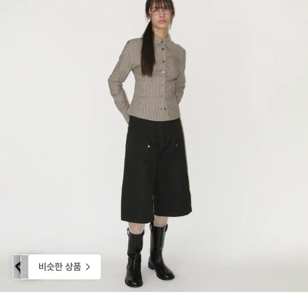 썬번프로젝트 스트라이프 셔츠 브라운