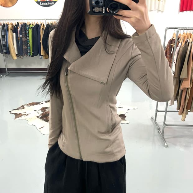 헬무트랭 비대칭 사선 집업