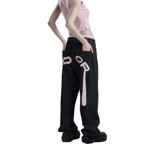 오도어 로고드랍 데님 핑크 (1사이즈)