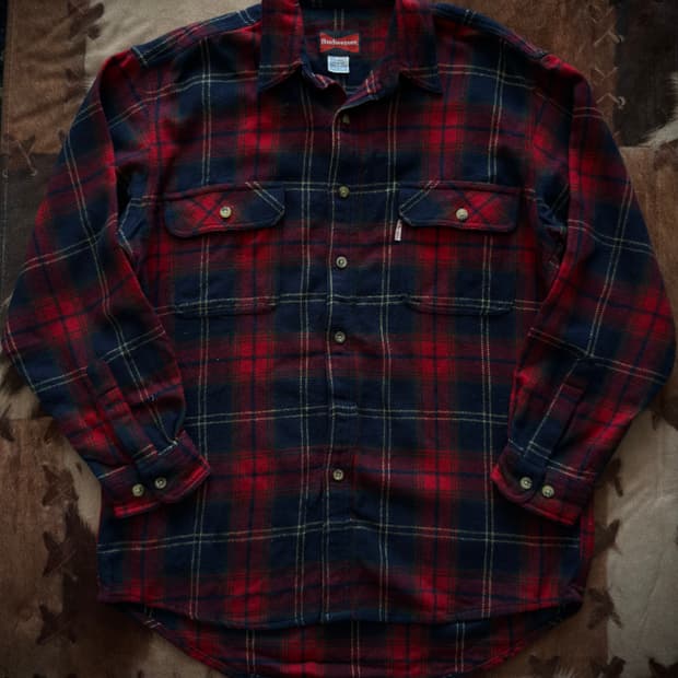 Budweiser rayon wool Flannel check shirt