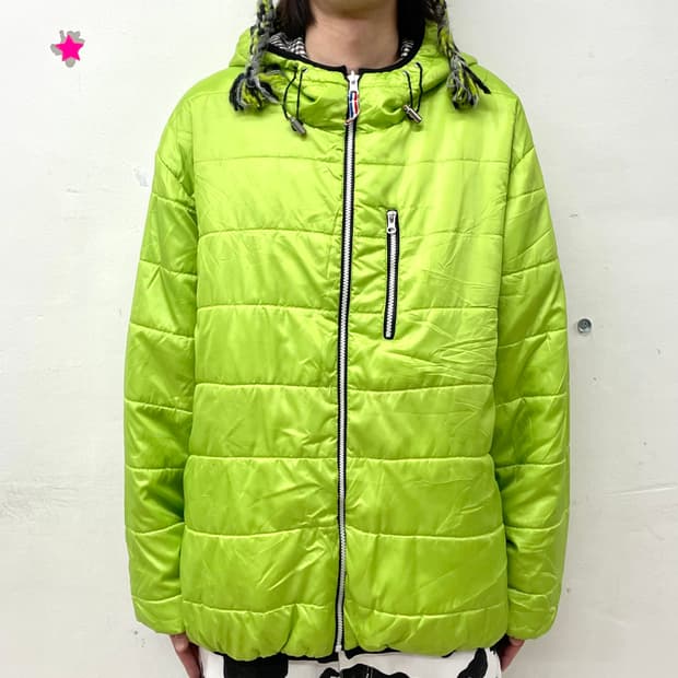 Green reversible padded jacket 