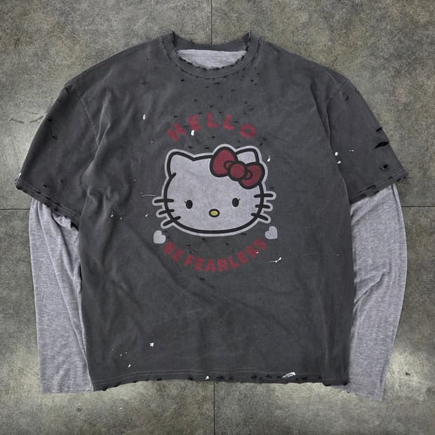 빈티지 레이어드 긴팔티셔츠