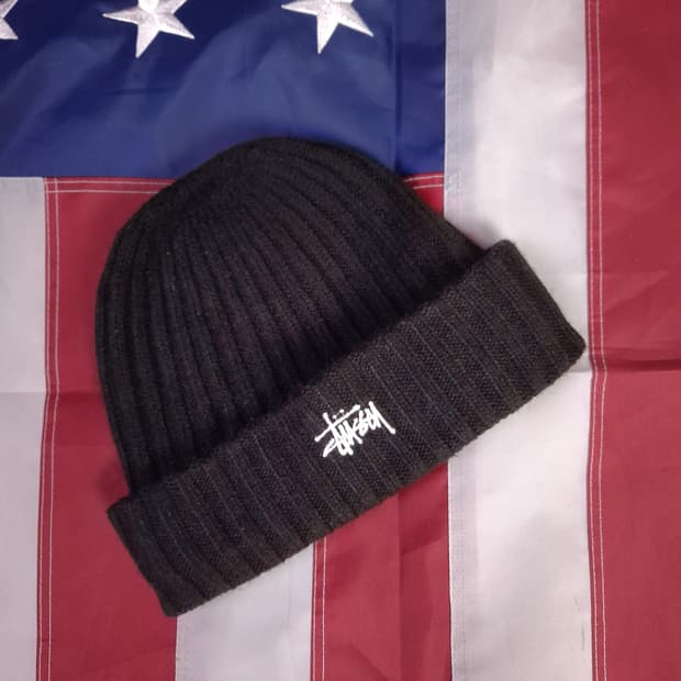 특A 오리지날 스투시 자수로고 블랙 비니