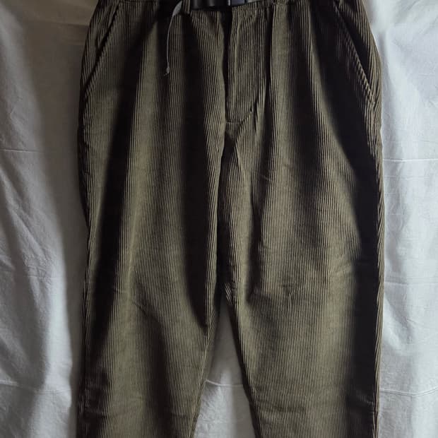 하이드아웃 밴딩 벨티드 코듀로이 팬츠 카키 4