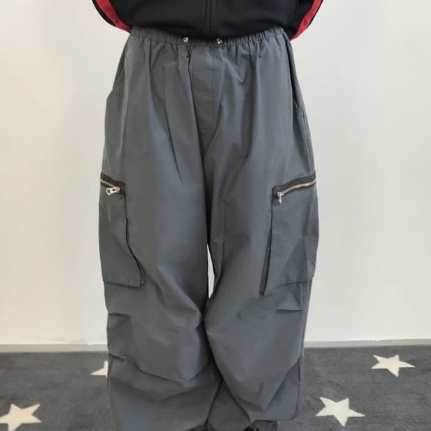 JPN SENSE Grey Zip Cargo Track Pants