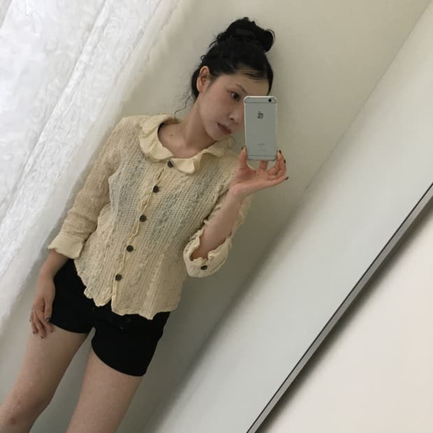 ruffle collar blouse