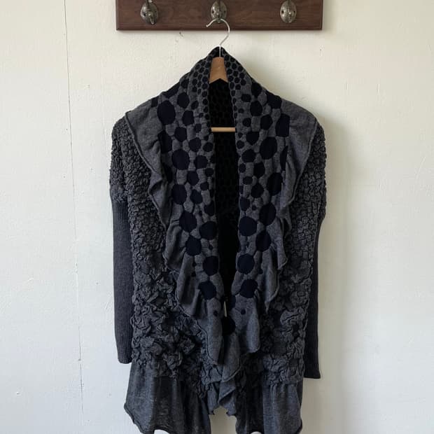 Via Faburrica 도트 오버넥 가디건