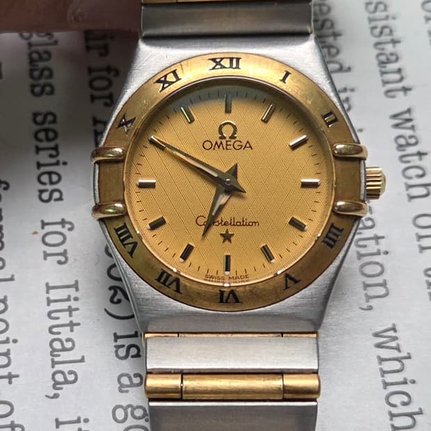 오메가 컨스틸레이션 별로고 18K콤비 풀바 쿼츠 여성용 브레이슬릿 ver
