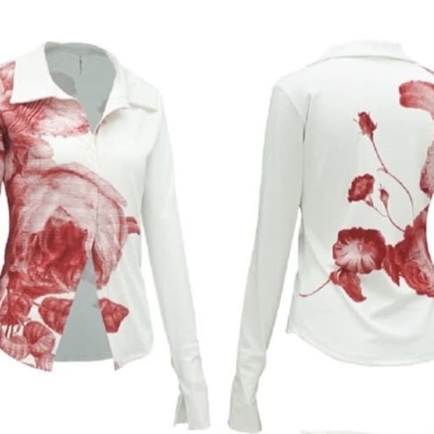 나체 하프 톤 져지 셔츠 블라우스