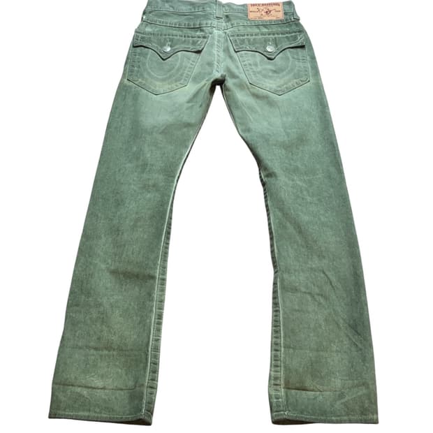 트루릴리전 캐시 그린 워싱 로우라이즈 팬츠 