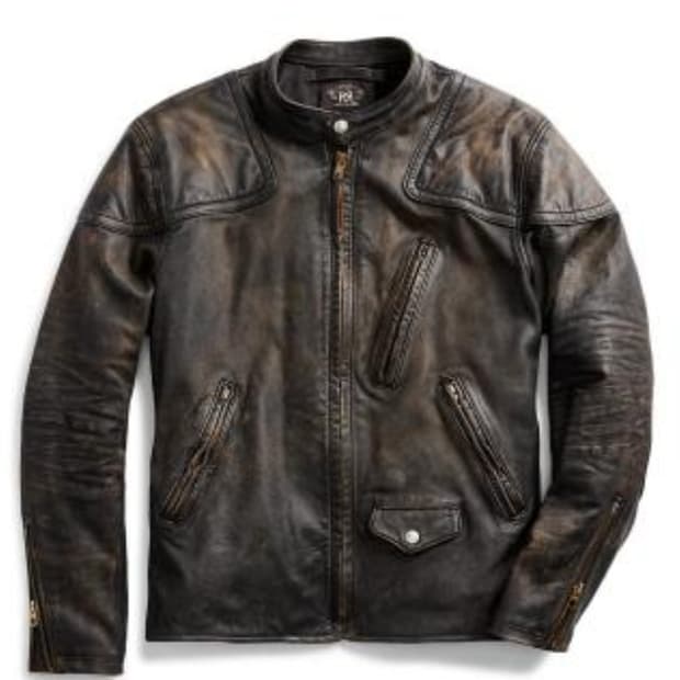 [새상품]RRL 슬림핏 레더 모토자켓 (톰하디)