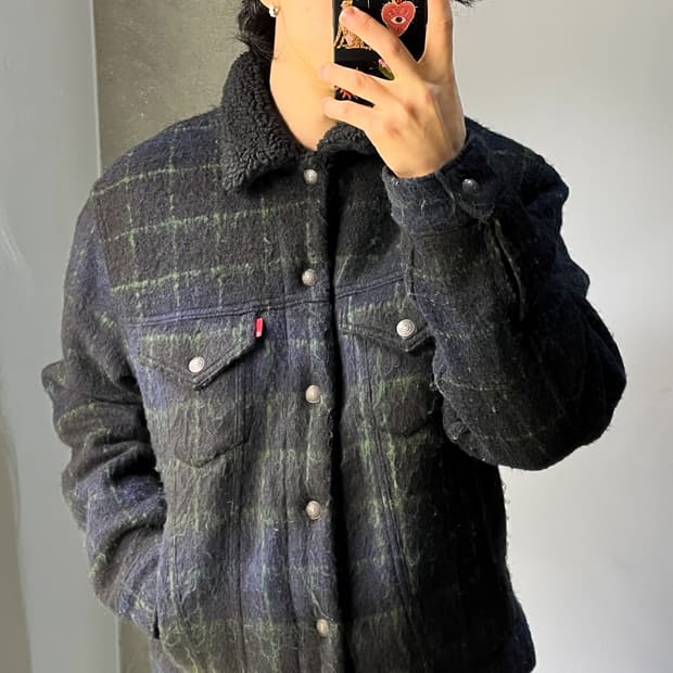 리바이스 LVC 쉐르파 체크 트러커 자켓