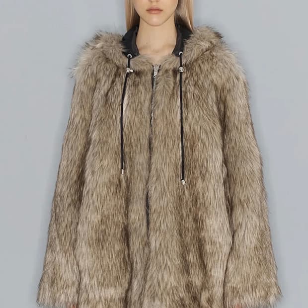 [OPENYY] 리버시블 폭스 퍼후드자켓(베이지) S->M교환