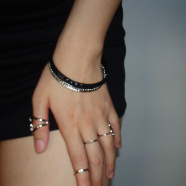 011 Black Stud Bangle
