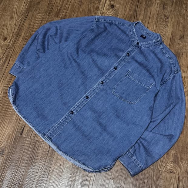 유니클로 카라 리스 데님 셔츠