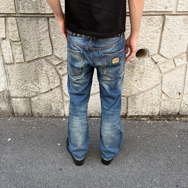 돌체앤가바나 골드 플레이트 디스트레스드 진