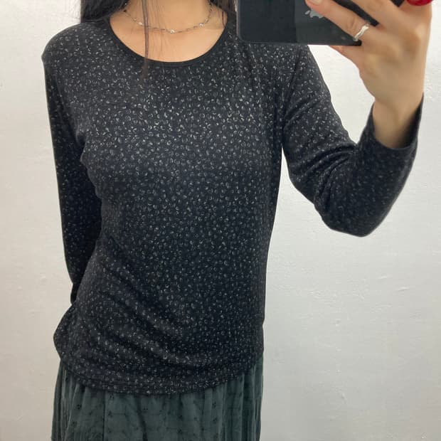 플라워 글리터 긴팔티