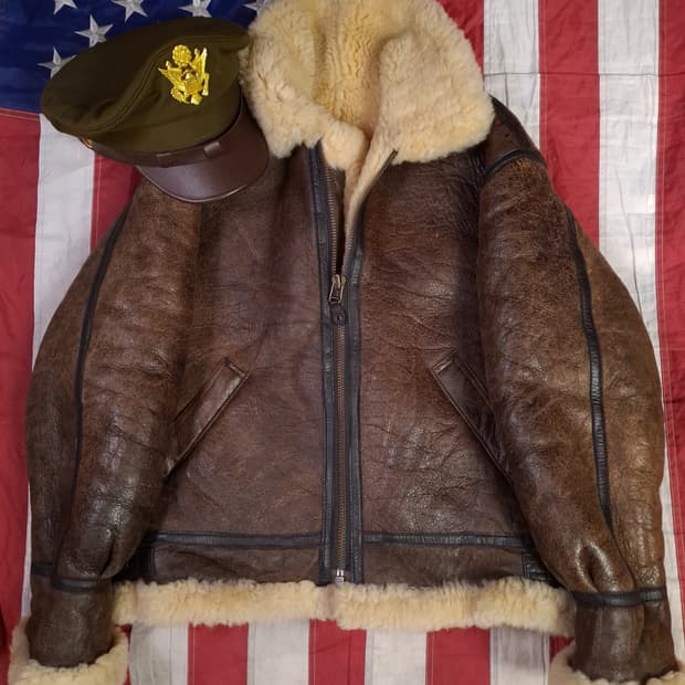 90"s 국내산 미공군 B-3 TYPE 천연가죽 항공 폭격기 무스탕