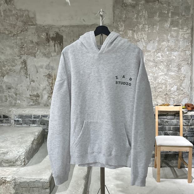 아이앱 스튜디오 멜란지 라이트 그레이 후디