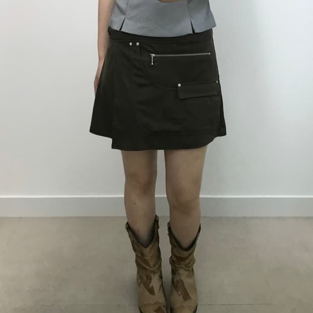 빈티지 랩 스커트