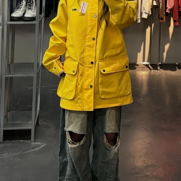 라코스테 라이브 캔버스 코듀로이 카라 필드 자켓 A3540