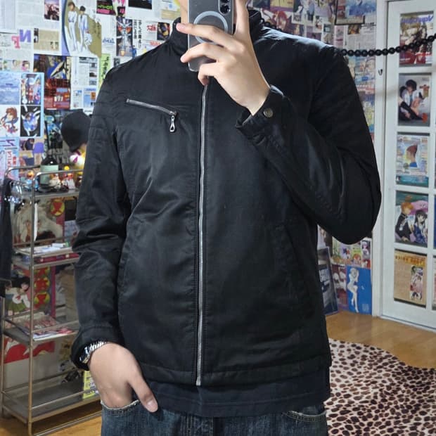 JPN 포켓 지퍼 넥 버클 락시크 자켓