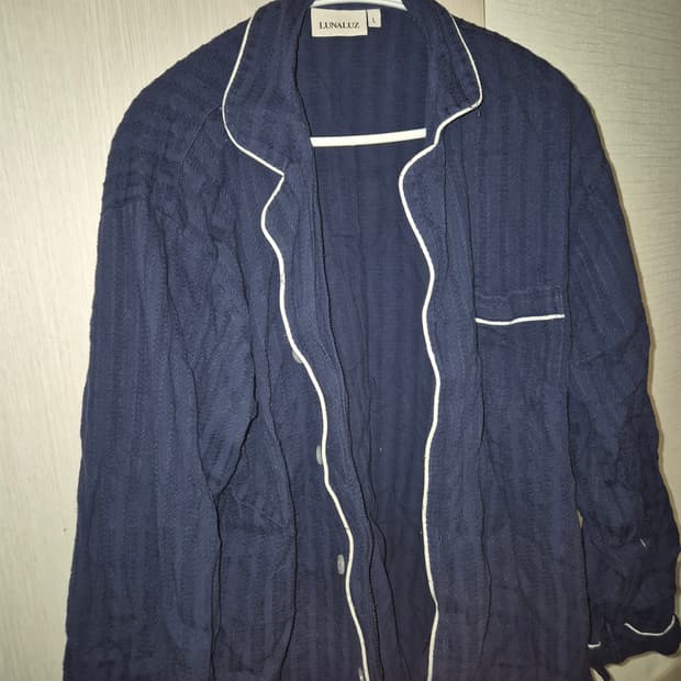 루나루즈 엠마 코튼 긴팔 잠옷 네이비