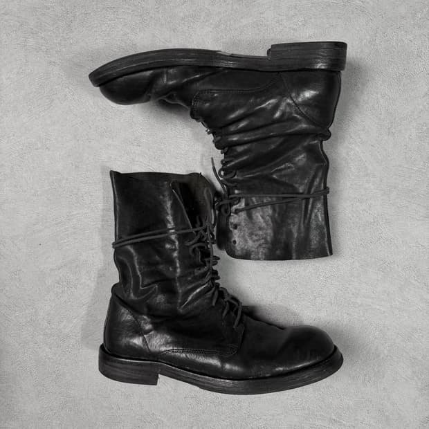 Ann Demeulemeester Lace-Up Leather Boots