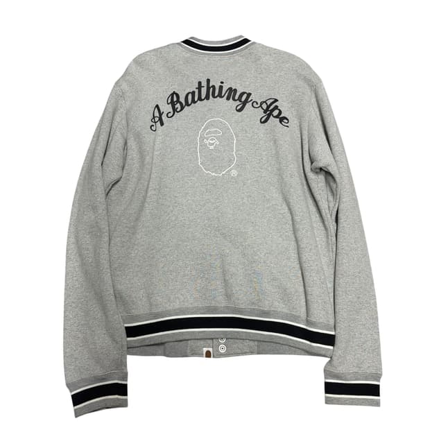 베이프 02 F/W Asnka 그레이 코튼 바시티 자켓