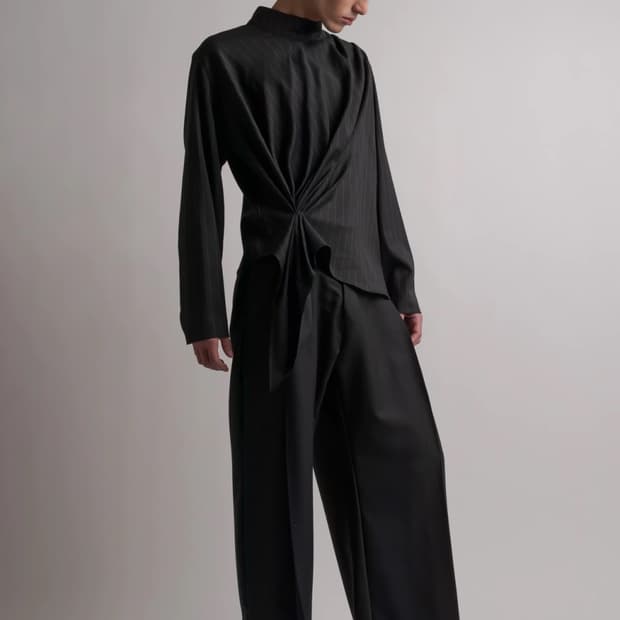 Campillo asymmetrical drape top