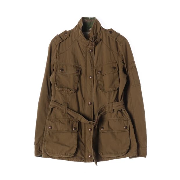 버커루 카키 브라운 벨티드 사파리 자켓 XS
