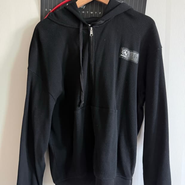 etce 와플 후드집업 블랙 m사이즈 