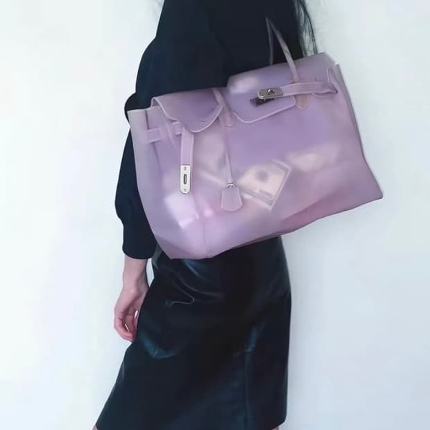 연보라 젤리 버킨백
