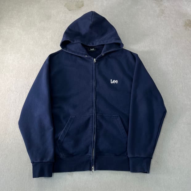 100 Lee 리 스몰로고 네이비 후드집업