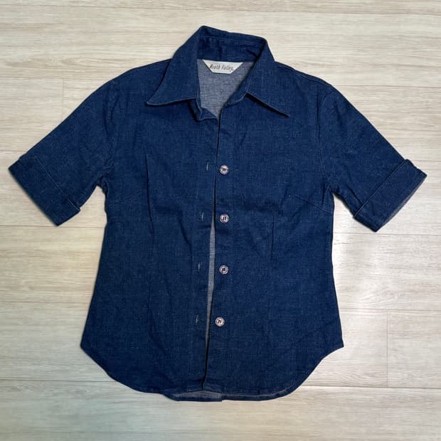 데님 반팔 셔츠