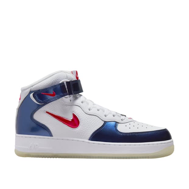 나이키 에어포스 1 미드 QS 유니버시티 레드 앤 미드나잇 네이비