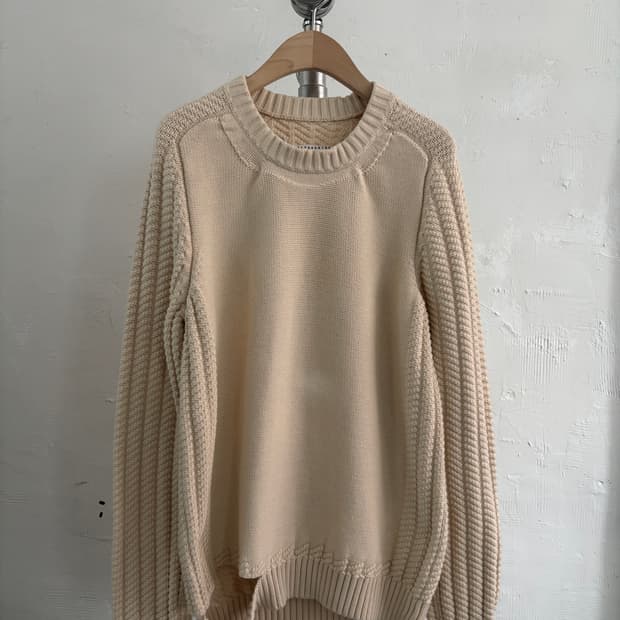 Maison Margiela 마르지엘라 15SS 아이보리스티치 케이블니트