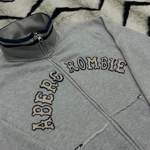 [M]아베크롬비 스펠아웃 집업 자켓/그레이/기모