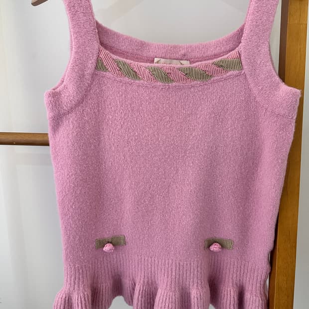 레니본 핑크 니트(뷔스티에)