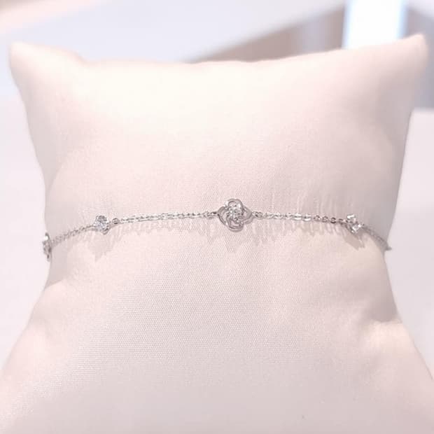 스톤헨지 14k 화이트골드 팔찌