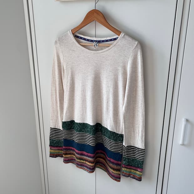 Cube sugar 패턴 레이어드 롱 슬리브