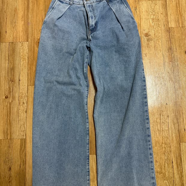 낫포너드 밴딩 원턱 와이드 데님 팬츠 M