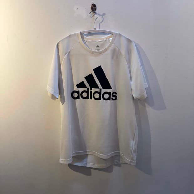 [2XL] 아디다스 빅로고 화이트 기능성 반팔 티셔츠