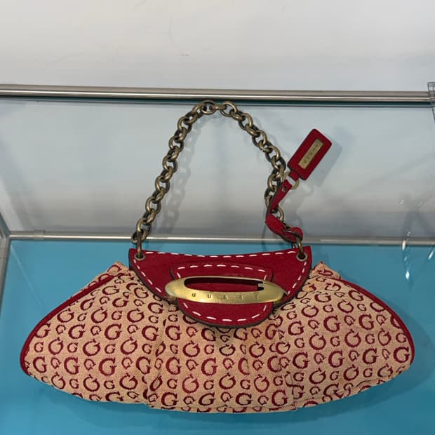 Y2K GUESS Archive Red Monogram Canvas