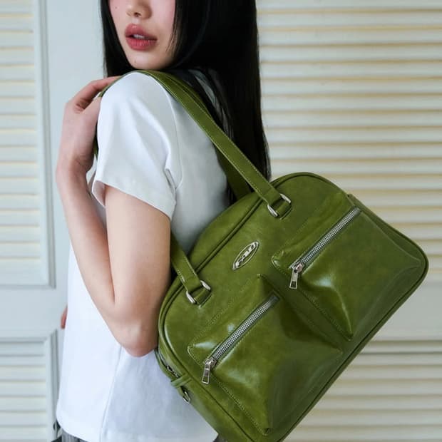 FAD 보스턴 백 비건 레더 - 라임