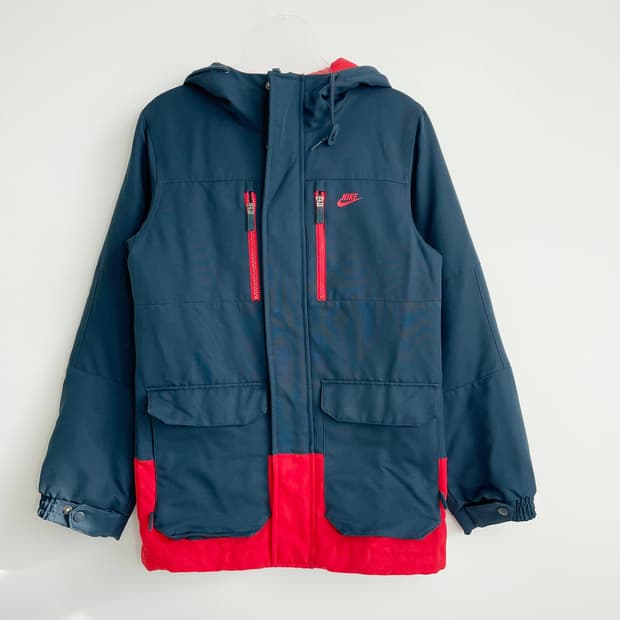 D2 나이키 구스다운 패딩 점퍼 레드 네이비 85사이즈